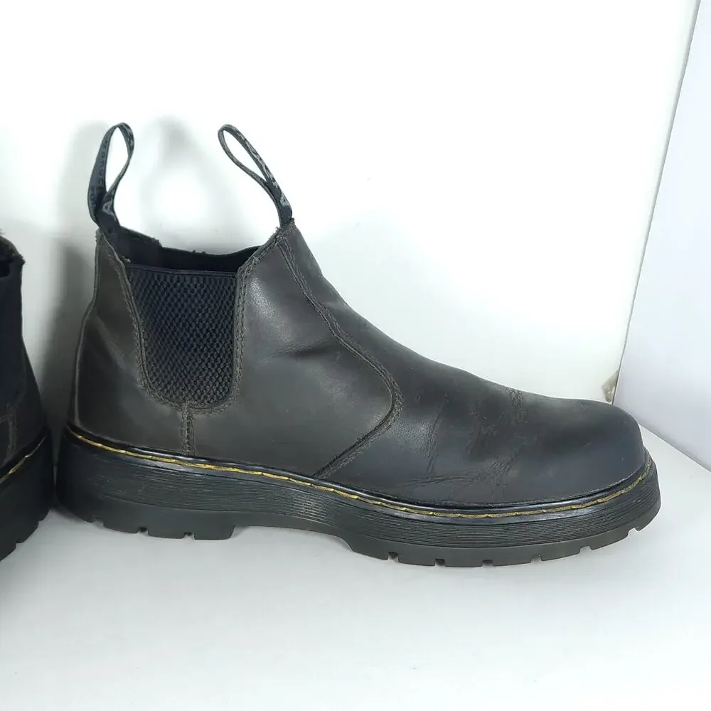 Dr. Martens Men's Hardie US 10 Black Leather Pull On Chelsea Work Boots